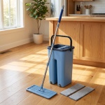 Bodenwischer Set: Eimer 6L mit 2 Fächern & Wischmopp 360°, inkl. 2x Mikrofase...