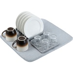 Praktisches Abtropfgestell & Saugstarke Mikrofaser-Abtropfmatte, hellgrau – P...