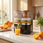 Kabelloser Akku Doppel-Entsafter 120W: Mobile USB-C Saftpresse & Zitruspresse...