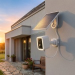 WLAN Solar Überwachungskamera Aussen 3MP, Autarke IP66 Funkkamera mit Flutlic...