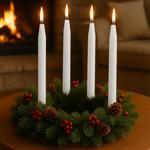 Spitzkerzen 10er Set Weiss – Stilvolle Tafelkerzen – Hohe Qualität, lange Bre...