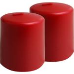 2er-Set Stumpenkerze Rot – Rustikale Wachs Kerze, Ø 7 x 10 cm – Lange Brennda...