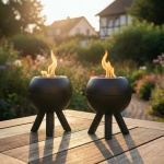 2er-Set Mini Tischfeuer Outdoor, rauchfrei – Kompakte Feuerstelle aus Metall,...