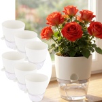 6er-Set Blumentopf selbstbewässernd 18.5cm aus Kunststoff: modernes Pflanzgef...
