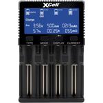 Universelles Akku-Schnellladegerät mit 4 Ladeschächten für Li-Ion, Ni-MH, LiF...