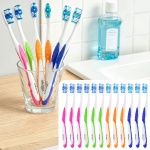 Zahnbürsten 12er-Pack mit Zungenreiniger – Hart Handzahnbürsten Set in 4 Farb...