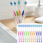 Zahnbürsten 12er-Pack mit Zungenreiniger – Medium Handzahnbürsten Set in 4 Fa...