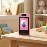 Kinder Media Player Rosa, Touchscreen & drehbare 48MP Kamera: Lernspiel-Konso...