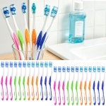 Zahnbürsten 24er-Pack mit Zungenreiniger – Hart Handzahnbürsten Set in 4 Farb...
