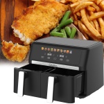 Premium Doppelkorb Heißluftfritteuse, Dual Zone, 2x 4,5 l - Air Fryer Edelsta...