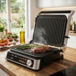 Vielseitiger Kontakt-Grill mit Farbdisplay & 2 Zonen: Leistungsstarker Elektr...