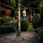 Pelletfackel für den Garten – Eleganter Terrassenheizer mit Glas-Feuerrohr & ...