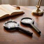 2er-Set LED Leselupe: 2x Vergrösserung, 9cm Glaslinse, Profi Handlupe beleuch...