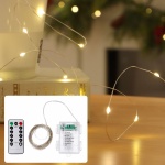 LED-Micro-Lichterkette 10m mit 100 warmweissen LEDs: Batteriebetrieben, inkl....