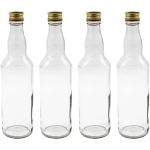 4er Set Glasflaschen 500ml mit Schraubverschluss - Transparente Saftflaschen ...