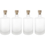 4er Set Glasflaschen 500ml mit Korkenverschluss - Matte Likörflaschen aus Gla...