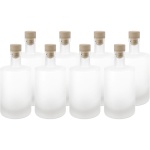 8er Set Glasflaschen 500ml mit Korkenverschluss - Matte Likörflaschen aus Gla...