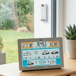 Präzise WLAN Funk-Wetterstation mit Wetter.com Vorhersage, Digital-Thermomete...