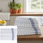 10er-Set Geschirrtücher aus 100% Baumwolle, 50x70 cm - Blau Kariert - Saugsta...