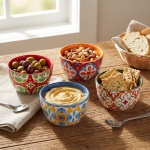 Schalen-Set 4-teilig aus Steinzeug 10x10x5,5 cm – Bunte Tapas-Schalen & Desse...