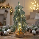 Künstlicher Mini LED Weihnachtsbaum mit Holz-Fuss 27 cm: Schöner kleiner Chri...