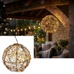 Traumhafte LED Lichtkugel schwarz 18cm: warmweisse Micro LEDs für Balkon & Wo...