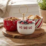 Edles 4-tlg Servierset aus Akazie & Steingut für Tapas, Dips & Snacks - Stilv...
