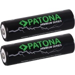 2er Set Hochwertiger 18650 Li-Ion Akku 3,7V mit 3350 mAh Kapazität, Hightop B...