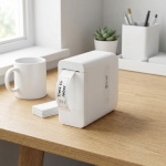 Mobiler Mini Bluetooth Thermodrucker Weiss: Etikettendrucker, kompakter Label...