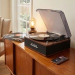 Retro Plattenspieler mit Bluetooth & integrierten Lautsprechern – Edles Vinyl...