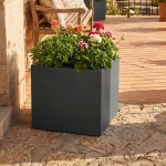 Blumentopf Quadratisch 47cm in Anthrazit, Pflanzkasten 51L aus Kunststoff für...