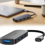 Premium USB-C Hub auf 4x USB-A 3.2 Gen 1 Adapter, schnelle 5 Gbit/s Superspee...