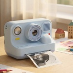 Kinder-Druckkamera mit Bluetooth, Blau: Sofortbildkamera mit Thermodruck für ...