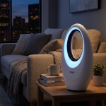 Rotorloser Ventilator mit LED: Moderner Turmventilator mit Fernbedienung, Osz...