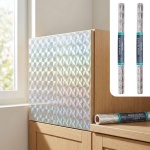 2er-Set Minimalistische Klebefolie mit Karomuster, silber – Hochwertige Dekof...