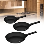 Elegantes 3er Set Bratpfannen aus Aluminium in Mattschwarz – Hochwertiges Ant...