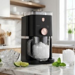 Elektrischer Eis Crusher 30W, 1,1L Schwarz-Roségold: Crushed Ice & Shaved Ice...