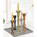 Moderner Design Kerzenständer aus Aluminium für 5 Kerzen, 22,5x22,5x23cm, 5 M...