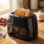 Toaster 2 Schlitze in Schwarz – Moderner 700W Design Toaster mit 6 Bräunungss...