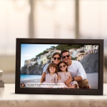Interaktiver digitaler Bilderrahmen mit WLAN, Schwarz - Grosser Full HD Fotor...