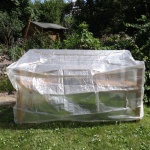 Gartenbank-Abdeckung Schutzhaube 160x80x75 cm - Gewebeverstärkte PE Plane 90g...