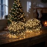 2er-Set LED Lichterkette Cluster je 700 LEDs warmweiss, je 14 m – Büschel-Lic...