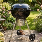Profi Kugelgrill Ø55 cm – XL Holzkohlegrill mit 55 cm Grillfläche, Deckelhalt...