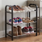 Schuhregal mit 3 Gitter-Ebenen - für 6 Paar Schuhe - Schuhablage 40x19x42 cm,...