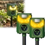 2er-Set Solar & USB Tiervertreiber mit Ultraschall & Flammenlicht – Zuverläss...