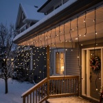 Eiszapfen Lichterkette 180 LED warmweiss 5,9 m – LED Lichtervorhang für Fenst...
