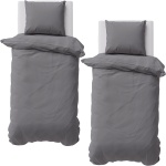 2er-Set Bettwäsche 135x200/80x80 cm, 100% Baumwolle mit Reissverschluss, haut...