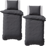 2er-Set Bettwäsche 155x220/80x80 cm, 100% Baumwolle mit Reissverschluss, haut...