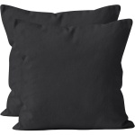 Kissenbezug 2er-Set 40x40 Schwarz - Hochwertige Baumwolle Kissenhüllen für De...