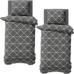 2er-Set Bettwäsche 135x200/80x80 cm, 100% Baumwolle mit Reissverschluss, haut...